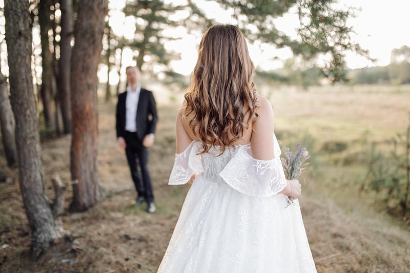 Wedding couple under the moonlight